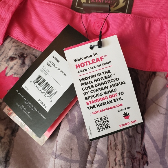 Ariat Hot Leaf Hunting Pants 12R Camo Pink - Picture 7 of 9